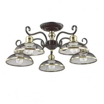 Потолочная люстра Lumion Zerome 3472/5C в стиле кантри, цвет коричневый, мощность 200 Вт