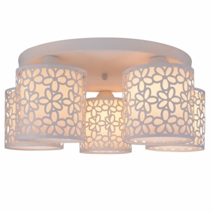 Потолочная люстра Arte Lamp Traforato A8349PL-5WH в стиле прованс, цвет белый