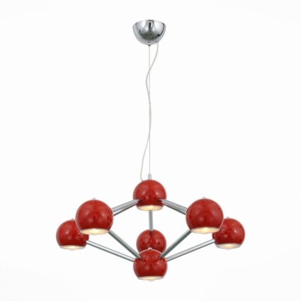 Подвесная люстра ST Luce Rottura SL853.603.07 в стиле Хай-тек, цвет красный