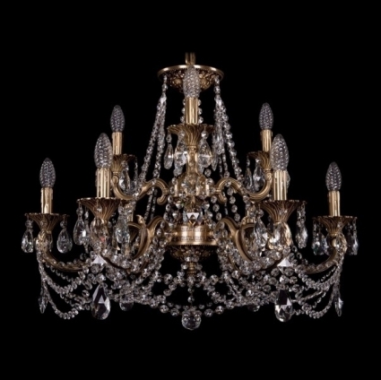 Подвесная люстра Bohemia Ivele 1722/6+3/265+181/C/FP в классическом стиле, цвет бронза