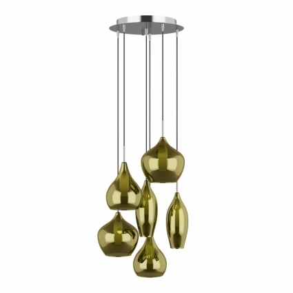 Подвесная люстра Lightstar Pentola 803068 в современном стиле, цвет зеленый