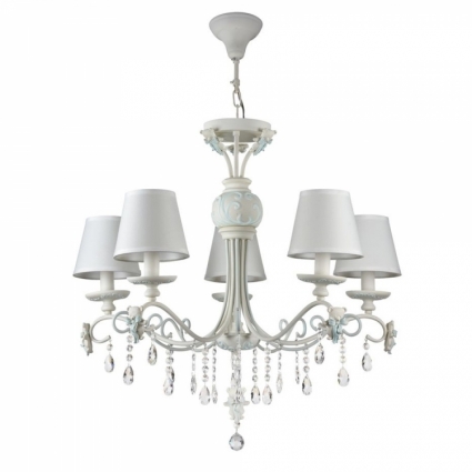 Подвесная люстра Maytoni Laurie ARM033-05-BL в стиле прованс, цвет белый