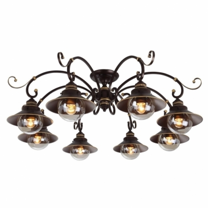 Потолочная люстра Arte Lamp 7 A4577PL-8CK в морском стиле, цвет коричневый