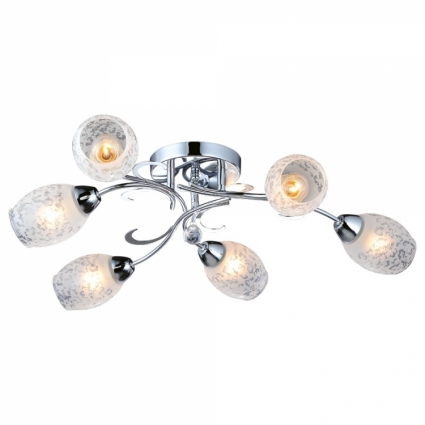 Потолочная люстра Arte Lamp Debora A6055PL-6CC в современном стиле, цвет белый