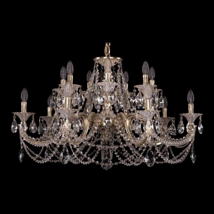 Подвесная люстра Bohemia Ivele 1702/7+7/335+150/C/GW в классическом стиле, цвет золотой