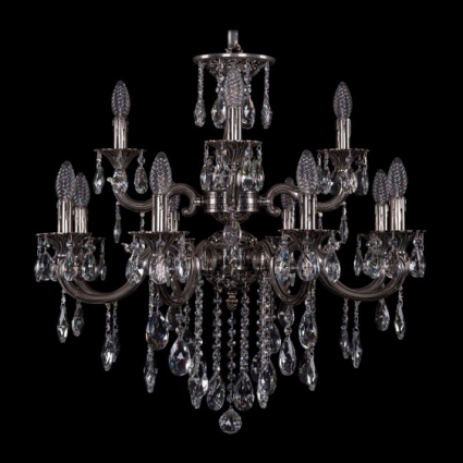 Подвесная люстра Bohemia Ivele 1722/8+4/265+181/B/NB в классическом стиле, цвет матовый никель