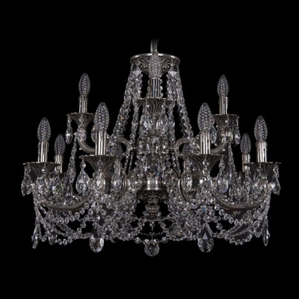 Подвесная люстра Bohemia Ivele 1722/8+4/265+181/C/NB в классическом стиле, цвет матовый никель