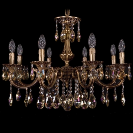 Подвесная люстра Bohemia Ivele 1702/8/265/A/FP/K701 в классическом стиле, цвет золотой