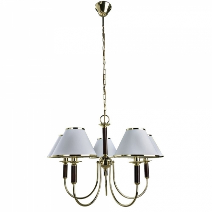 Подвесная люстра Arte Lamp Catrin A3545LM-5GO в стиле ретро, цвет белый