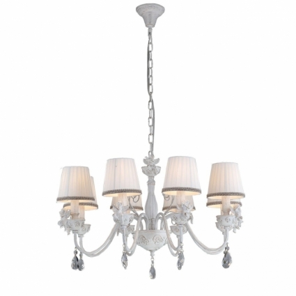 Подвесная люстра Arte Lamp Сherubino A5656LM-8WG в стиле прованс, цвет белый