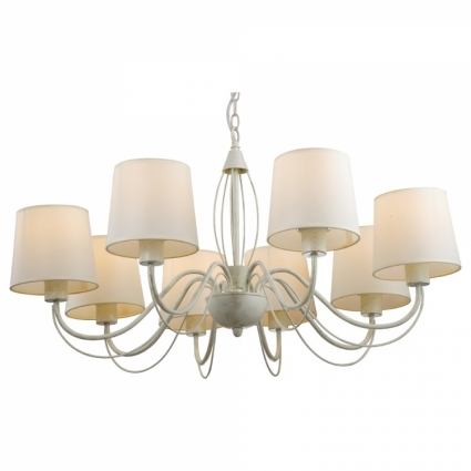 Подвесная люстра Arte Lamp Orlean A9310LM-8WG в стиле прованс, цвет белый