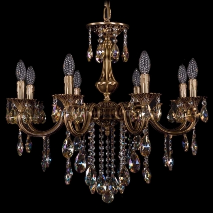 Подвесная люстра Bohemia Ivele 1702/8/265/B/FP/K701 в классическом стиле, цвет золотой