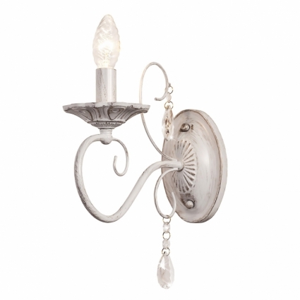 Бра Silver Light Laura 259.41.1 в стиле прованс, цвет белый, мощность 60 Вт