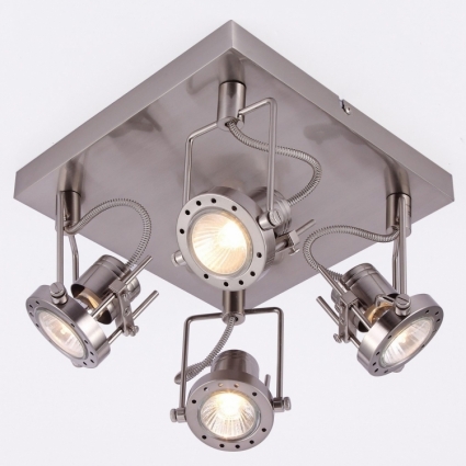 Спот Arte Lamp Costruttore A4300PL-4SS в стиле лофт, цвет серебро, мощность 200 Вт