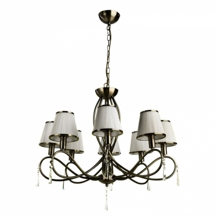 Подвесная люстра Arte Lamp Logico A1035LM-8AB в стиле арт-деко, цвет белый