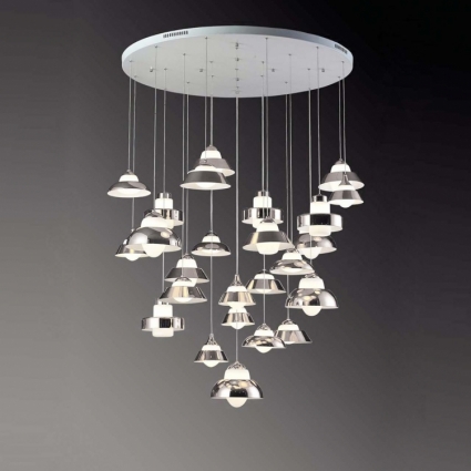 Подвесная светодиодная люстра ST Luce SL345.103.25 в стиле Хай-тек, цвет белый