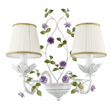 Бра ST Luce Fiori SL695.501.02 в стиле прованс, цвет белый, мощность 120 Вт