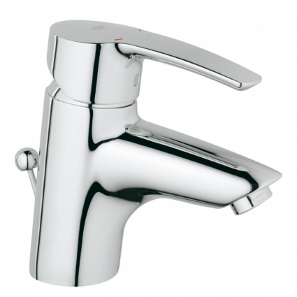Смеситель для раковины Grohe Eurostyle с донным клапаном с ограничением расхода воды, однорычажный, хром