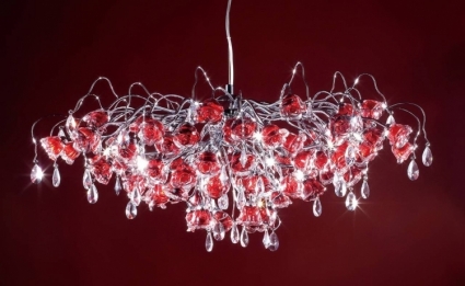 Подвесная люстра Citilux Rosa Rosso EL325P17.2 в стиле арт-деко, цвет розовый
