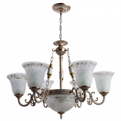 Подвесная люстра Arte Lamp 1 A1032LM-6-3WG в классическом стиле, цвет белый