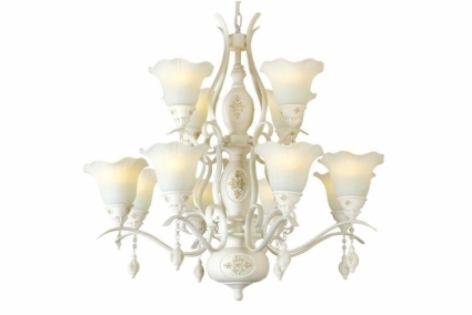Подвесная люстра ST Luce Canzone SL250.503.12 в стиле прованс, цвет белый