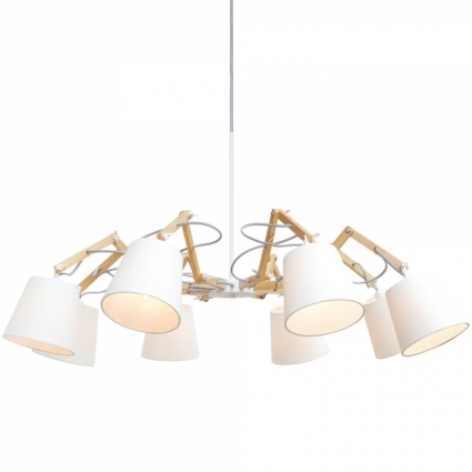 Подвесная люстра Arte Lamp Pinoccio A5700LM-8WH в стиле лофт, цвет белый