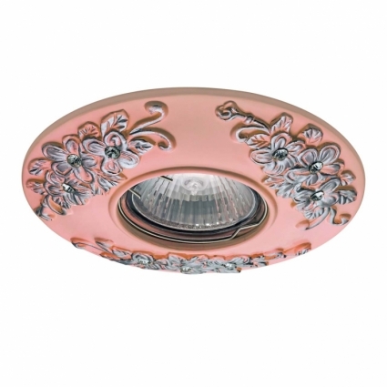 Встраиваемый светильник Lightstar Ceramo 042124 в стиле прованс, цвет розовый