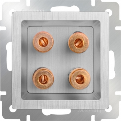 Werkel Акустическая розетка х4 серебряная рифленая WL09-AUDIOx4 4690389085024 цвет серебро