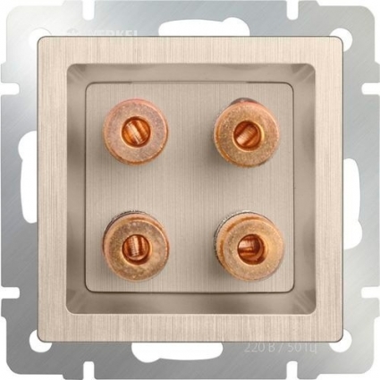 Werkel Акустическая розетка х4 шампань рифленая WL10-AUDIOx4 4690389085192 цвет золотой