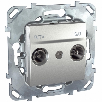 Розетка R-TV/SAT Schneider Electric Unica MGU5.454.30ZD в современном стиле, цвет серебро