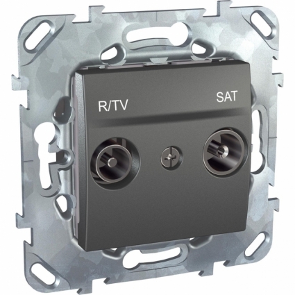 Розетка R-TV/SAT оконечная Schneider Electric Unica MGU5.455.12ZD в современном стиле, цвет серый