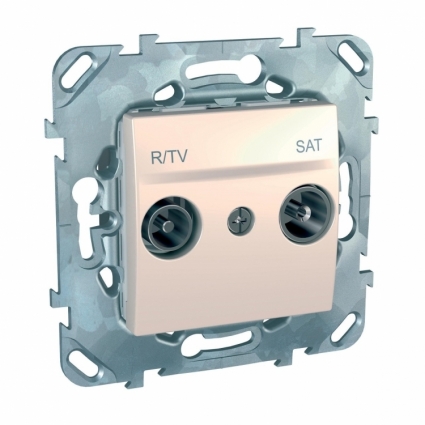 Розетка R-TV/SAT оконечная Schneider Electric Unica MGU5.455.25ZD в современном стиле, цвет бежевый