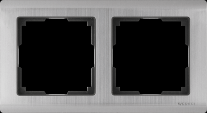 Werkel Рамка Metallic на 2 поста глянцевый никель WL02-Frame-02 4690389045912 в стиле Хай-тек, цвет серый