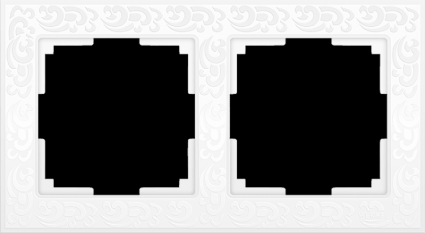 Werkel Рамка Flock на 2 поста белая WL05-Frame-02-white 4690389046711 в стиле прованс, цвет белый