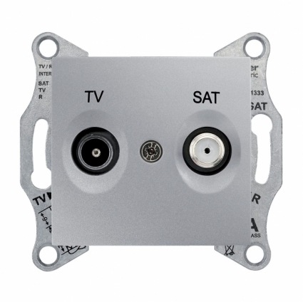 Розетка TV/SAT оконечная Schneider Electric Sedna 1dB SDN3401660 в современном стиле, цвет серебро