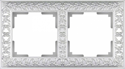 Werkel Рамка Antik на 2 поста жемчужный WL07-Frame-02 4690389063503 в классическом стиле, цвет серый