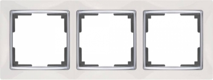 Werkel Рамка Snabb на 3 поста белая WL03-Frame-03-white 4690389046124 в современном стиле, цвет белый