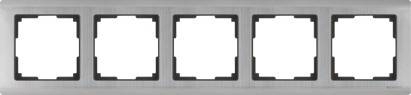 Werkel Рамка Metallic на 5 постов глянцевый никель WL02-Frame-05 4690389059322 в стиле Хай-тек, цвет белый