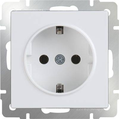Werkel Розетка с заземлением белая WL01-SKG-01-IP20 4690389045615, цвет белый