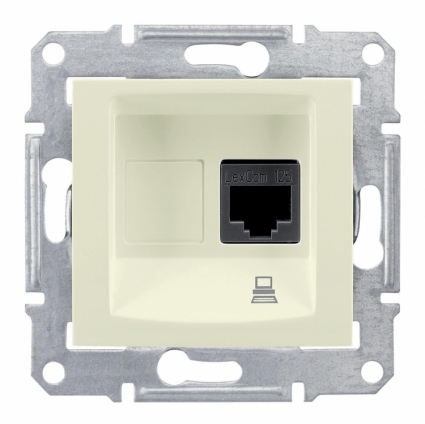 Розетка компьютерная RJ45 Schneider Electric Sedna UTP SDN4300147 в современном стиле, цвет бежевый