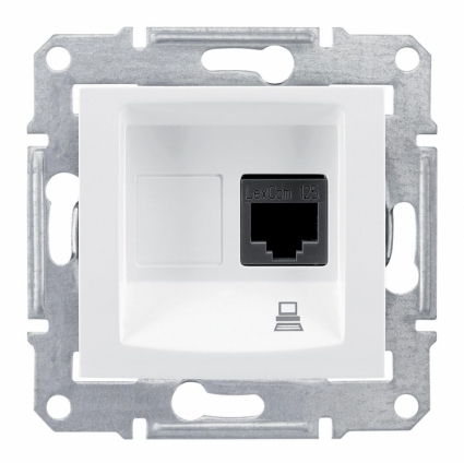 Розетка компьютерная RJ45 Schneider Electric Sedna UTP SDN4700121 в современном стиле, цвет белый