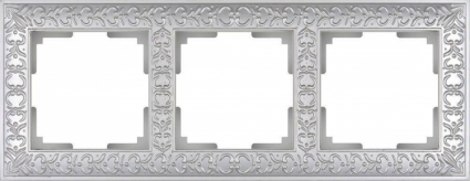 Werkel Рамка Antik на 3 поста жемчужный WL07-Frame-03 4690389063510 в классическом стиле, цвет серый
