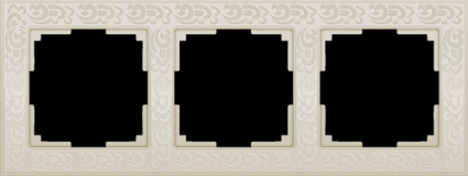 Werkel Рамка Flock на 3 поста слоновая кость WL05-Frame-03-ivory 4690389046926 в стиле прованс, цвет бежевый