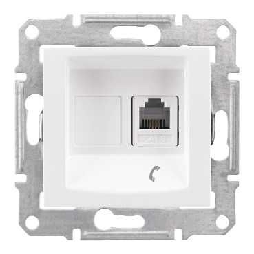 Розетка телефонная RJ11 Schneider Electric Sedna SDN4101121 в современном стиле, цвет белый