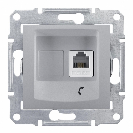 Розетка телефонная RJ11 Schneider Electric Sedna SDN4101160 в современном стиле, цвет серебро