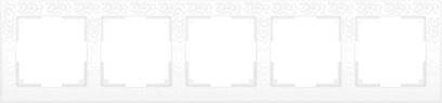 Werkel Рамка Flock на 5 постов белая WL05-Frame-05-white 4690389059391 в стиле прованс, цвет белый
