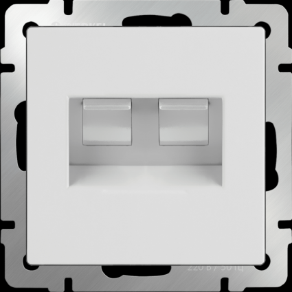 Werkel Розетка двойная Ethernet RJ-45 белая WL01-RJ45+RJ45 4690389073526 в современном стиле, цвет белый