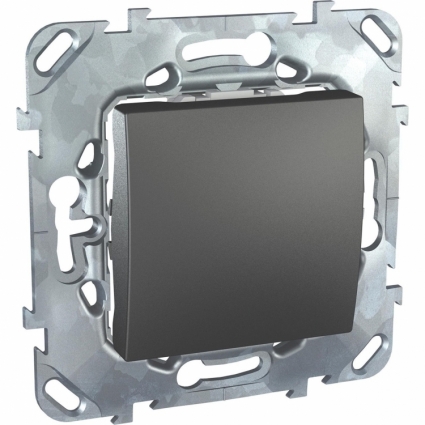 Выключатель одноклавишный Schneider Electric Unica 10AX 250V MGU5.201.12ZD в современном стиле, цвет серый