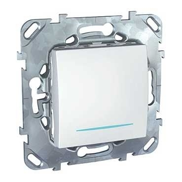 Выключатель одноклавишный с подсветкой Schneider Electric Unica MGU5.201.18NZD, в современном стиле, цвет белый