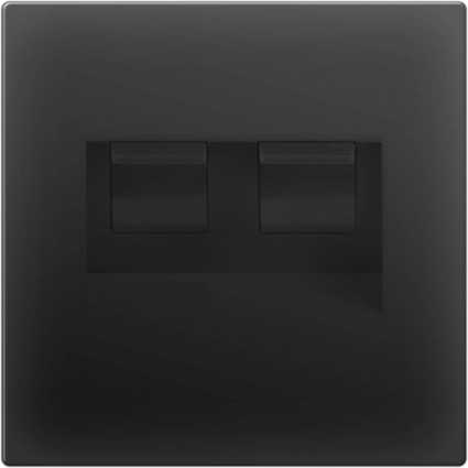 Werkel Розетка двойная Ethernet RJ-45 черный матовый WL08-RJ45+RJ45 4690389073564 в современном стиле, цвет черный